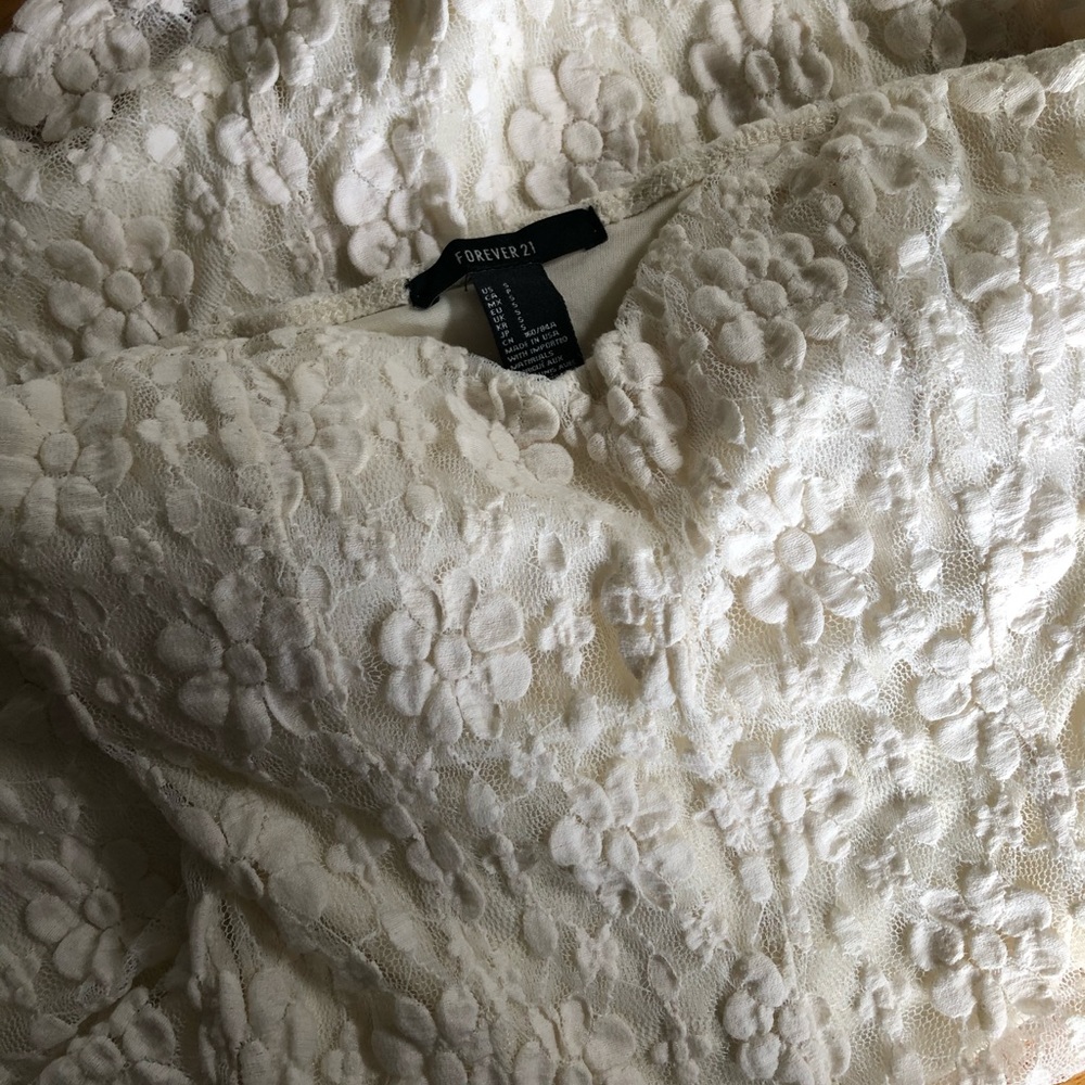 White Sweetheart floral lace dress
